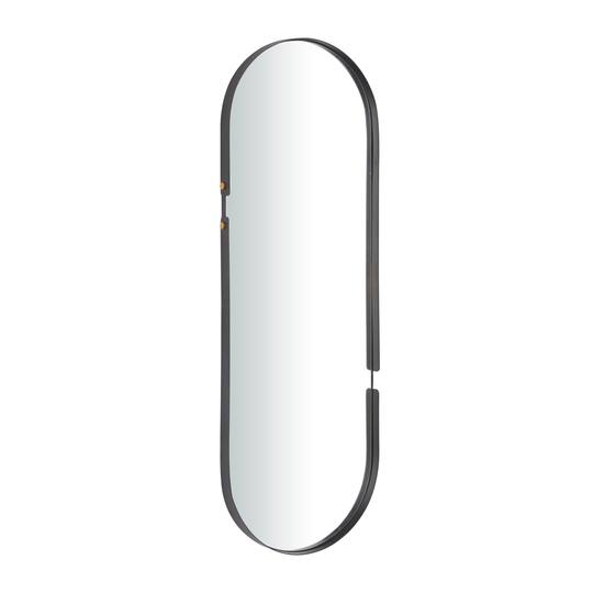 CosmoLiving by Cosmopolitan Black Metal Oval Wall Mirror 15" x 2" x 43"